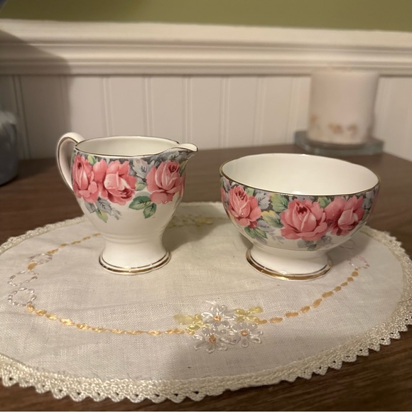 Royal Standard Rose of Sharon Creamer and Sugar Bowl Bone China Set - England - Picture 10 of 10